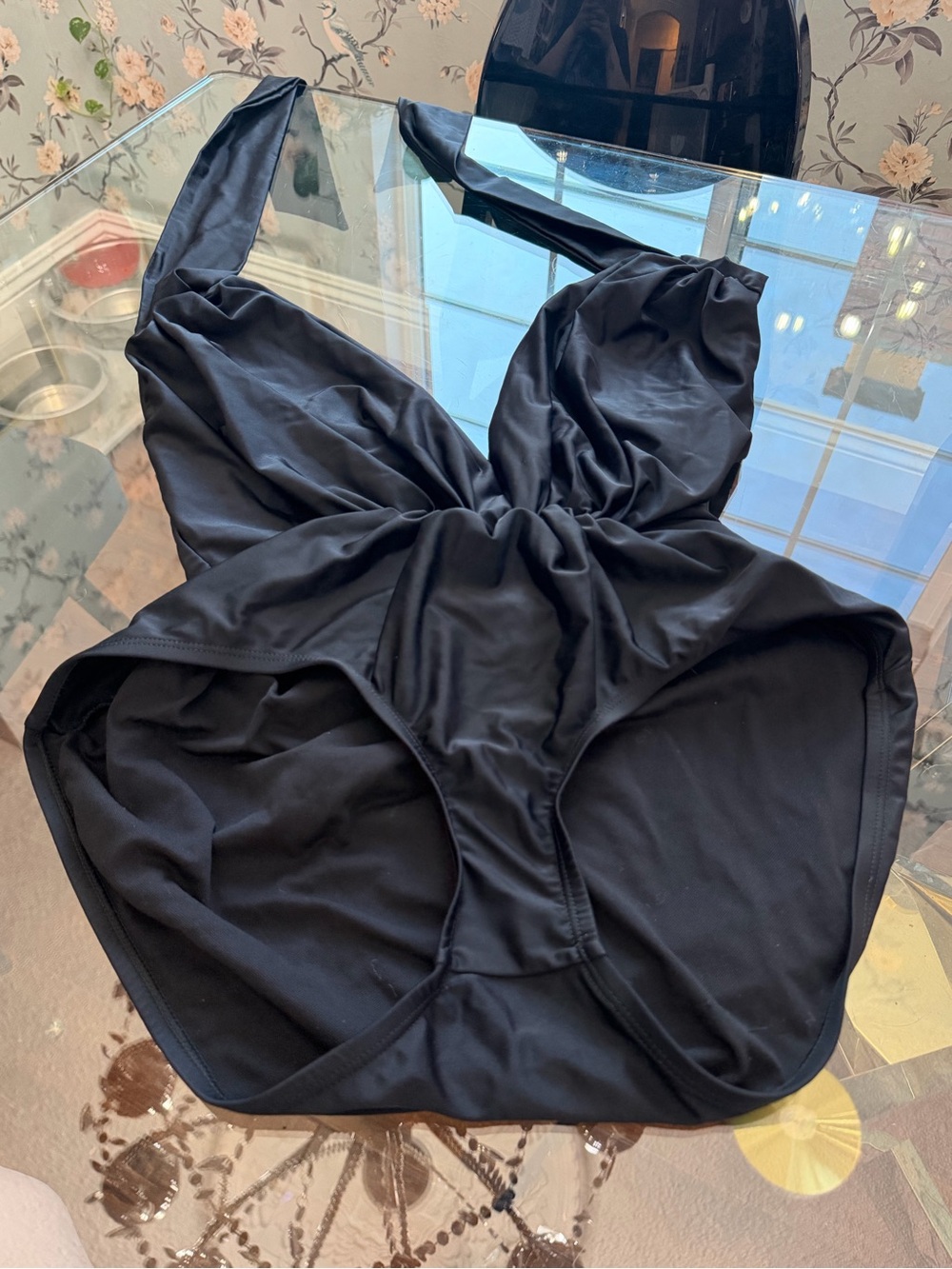 Unique Vintage Black One-Piece Swimsuit